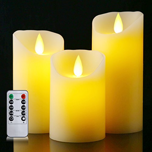 Kosole Flameless Battery Candles with Remote Timer Set 4
