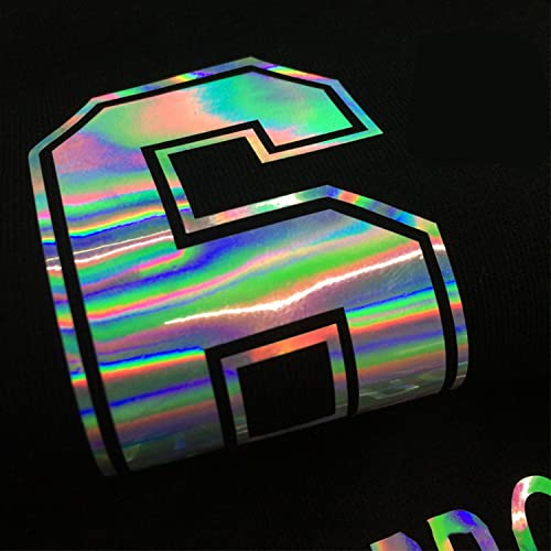 Image of Holographic HTV Vinyl Rainbow Heat Transfer Vinyl Holographic HTV Vinyl Rolls Pack 10 Inch x 7 Feet Iron on Vinyl for Cricut T-Shirts DIY Design, Silhouette Cameo & Heat Press Machine