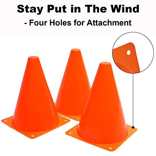 Dunchaty 40 Pcs 7 Inch Plastic Soccer Cones Sports Agility Training Drills Field Marker Practice Cones For Skating, Football, Basketball Small Traffic Cones 4 Colors #TOP2