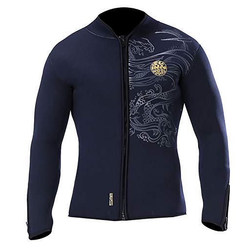 Men Women Diving Suit Jackets Pants Fleece Lining 5MM Neoprene Winter Warm Wetsuit for Scuba Snorkeling Boating Surfing,XL