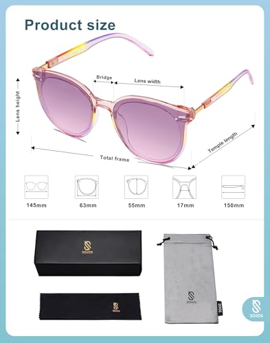 Image of SOJOS Sunglasses Womens Trendy 2025 Classic Round Retro Vintage Shades Large Frame Sunnies SJ2067