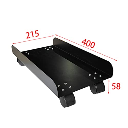 Soporte para CPU de torre, soporte rodante de acero, carrito móvil con ruedas con bloqueo, apto para la mayoría de gabinetes de computadora bajo escritorio, negro/blanco, 400 x 215 x 58 mm miniatura 2