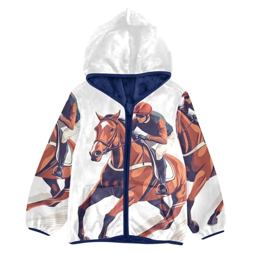 Equine Sport Girls Fleece Jacket Girls Fall Jacket Girls Zip Up Hoodie Girls Sherpa Jacket 2-10T