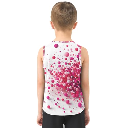 susiyo Pink Polka Dots Boys Sleeveless Tank Top Girls Athletic T Shirt3