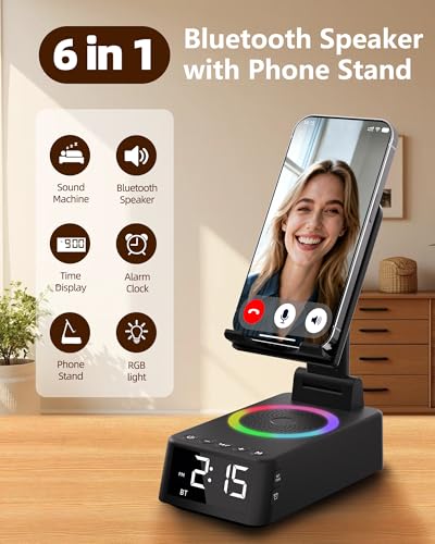 Gifts for Men Women, Bluetooth Speaker with Phone Stand White Noise Machine - Image 2