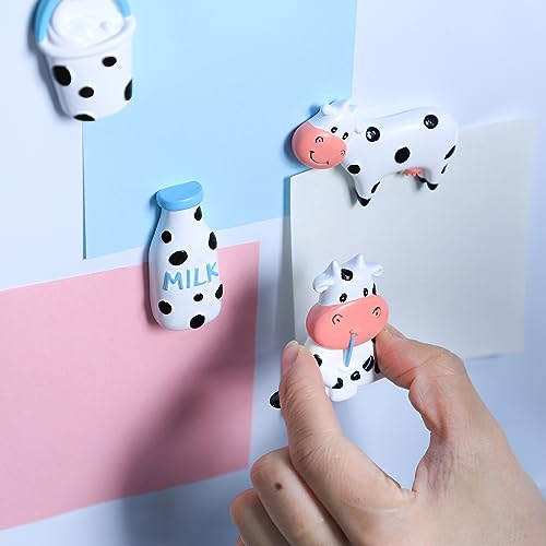 Imanes decorativos de vaca y botella de leche 3D set de 4 miniatura 4
