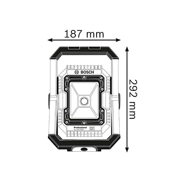 Bosch Professional 18V System Akku LED-Baustellenlampe GLI 18V-1900 (max. Helligkeit 1900 Lumen, ohne Akkus und… – Bild 4