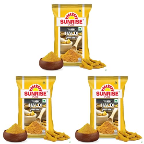 Image of Sunrise Pure Turmeric Spice Powder Pouch, 200 gram (Pack of 3)