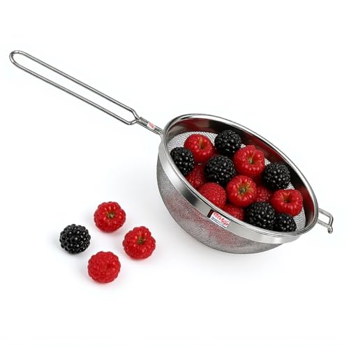 TIARA - MAX Juice Strainer No5 Diameter 12.5 cm Soup Strainer Steel Liquid Filter Food Grade Mesh, Sieve for Kitchen, channi,Rice Strainer, Fruit Strainer (30L x 12.5W x 6H cm, Silver)