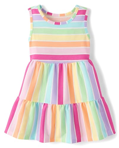 Image of The Children's Place Baby-Girls and Toddler Tiered Dress, Short Sleeve