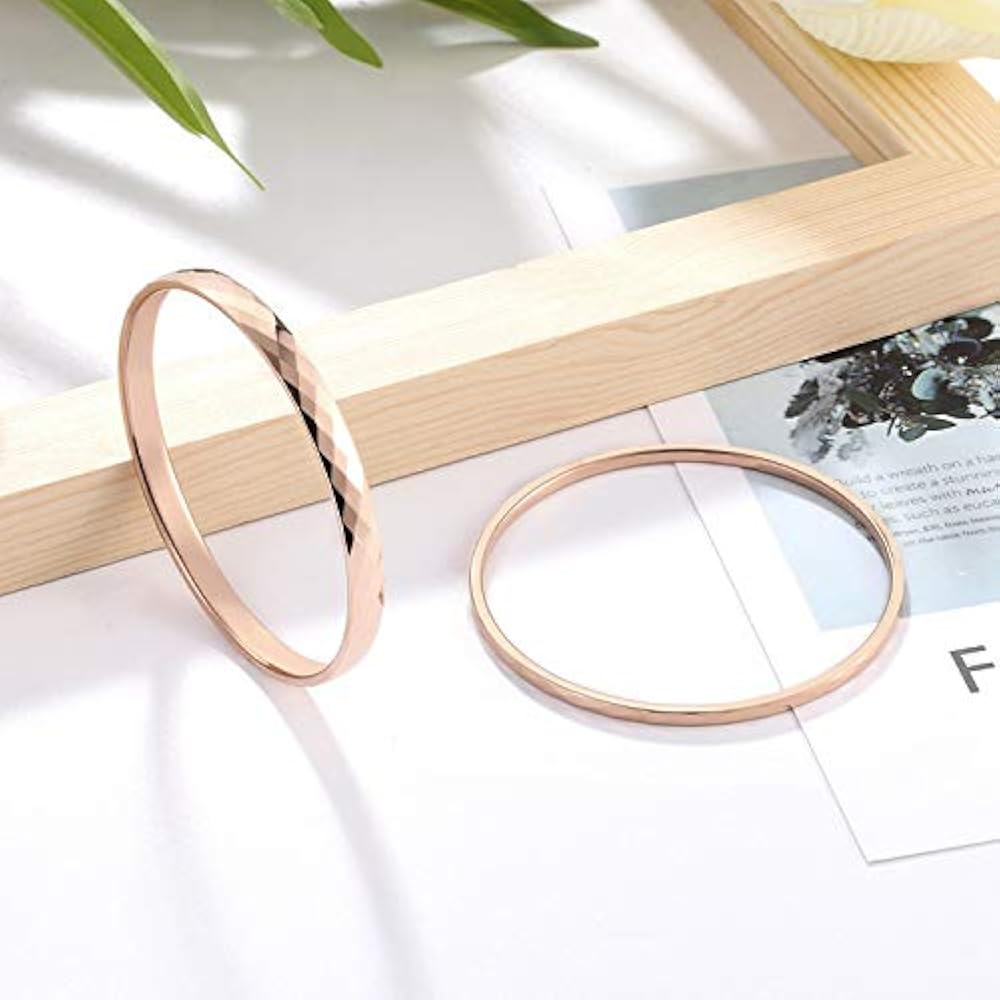 Amazon.co.jp: バングル レディース 人気 18k ピンクゴールド