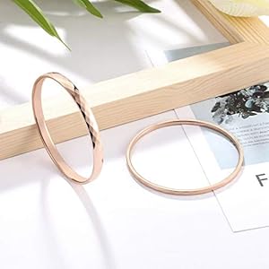 Amazon.co.jp: バングル レディース 人気 18k ピンクゴールド