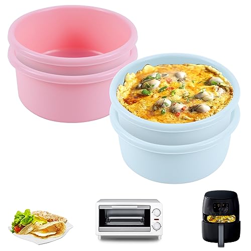 4 hueveras escalfadas para freidora de aire, tazas de silicona para escalfar huevos, freidora de...