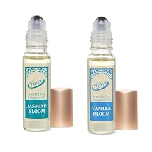 Zoha Perfumes Jasmine Bloom & Vanilla Bloom Roll On Bundle, Alcohol-Free, Long-Lasting Fragrance Oils for Women & Men, Premium Quality Scents