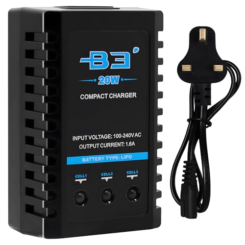 Image of Tosiicop B3 Lipo Battery Charger - 2S 3S RC Balance Chargers AC 7.4-11.1V 20W 1.6A with XH3P XH4P Plug for RC Car Batteries Boat Airplane Truck Quadcopter Airsoft SCX24 SCX10 (B3 Charger - 3 * 1.6A)