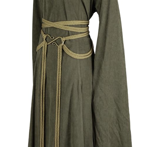 Image of HiiFeuer Medieval Rope Belt with Metal Buckle, Renaissance Adjustable Long Rope Belt for Dresses Viking Cosplay Ren Faire