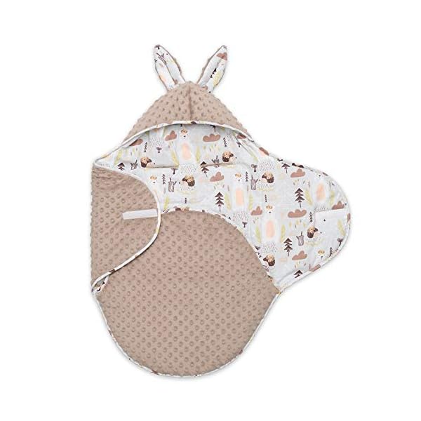 EliMeli Baby Einschlagdecke Babyschale Winter - Grau Braun Mädchen Junge Decke Universal für Autositz, Kinderwagen… – Bild 4