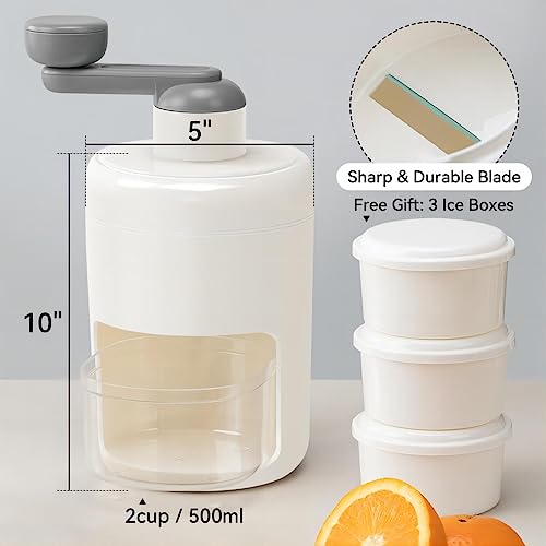 Ice Shaver Manual Snow Cone Machine Protable Shaved Ice Maker Ice Crusher With 3 Free Ice Boxes #TOP3