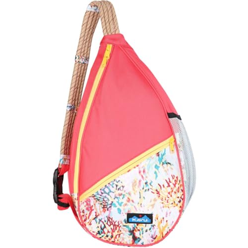Image of KAVU Paxton Pack Backpack Rope Sling Bag - Floral Coral