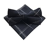 Elfeves Mens Navy Bow Ties with Hanky Party Clip Tuxedo Penguin suit Formal Wear