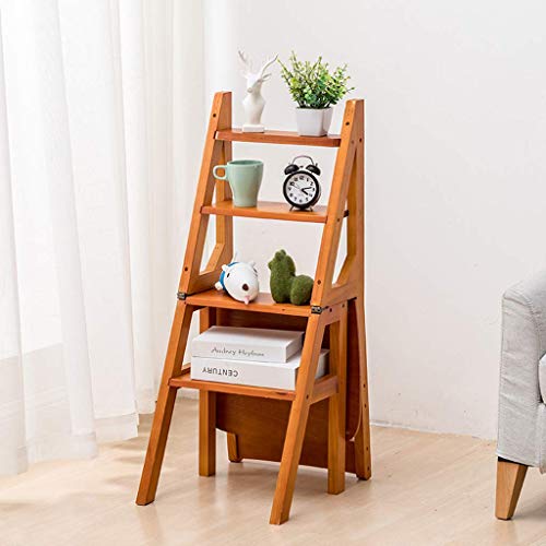 Taburete de escalada DASHADAO de madera maciza con 4 peldaños plegables para cocina 3