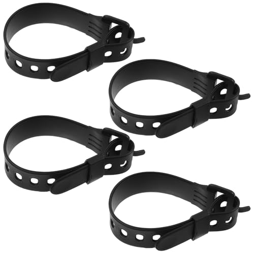 Adjustable Snowshoe Binding Strap 30cm for Skiing, 4pcs Tpu Black