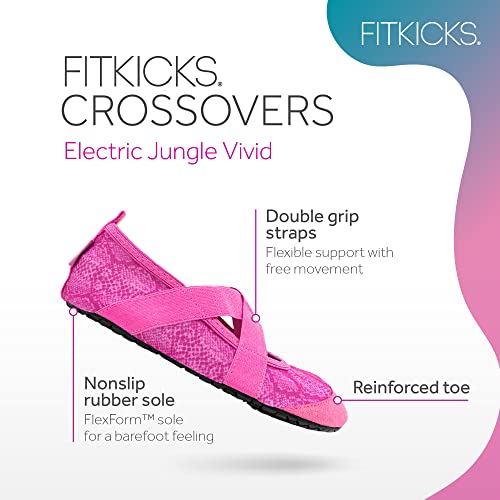 Fitkicks Crossovers Electric Jungle Collection Active Footwear, Foldable Shoes, X-Large, Vivid #TOP1