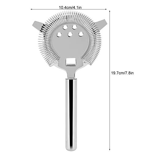 Cocktail Strainer, Cocktailzeef Roestvrij Staal met 2 Oren Voor Professionele Barmannen Barbenodigdheden (Zilver) - Afbeelding 6