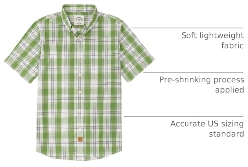 Image of Dubinik Mens Short Sleeve Button Down Shirts Soft Breathable Summer Vintage Regular Fit Lightweight Men's Casual Shirt