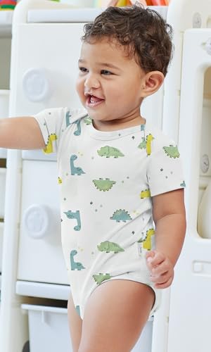 Image of KOH KOH Kids Short Sleeve Cotton Solid Lap Shoulder Baby Bodysuit