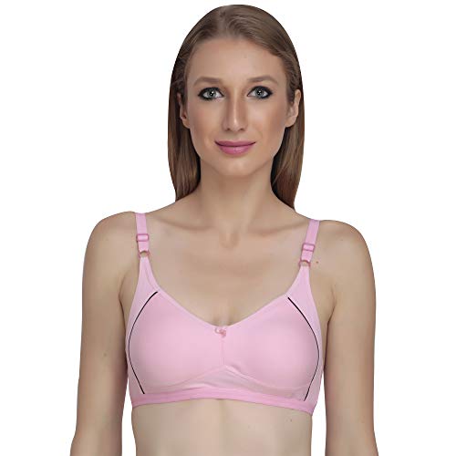 Image of Women Non Padded Bra - Made of Pure Cotton Full Coverage Non Wired Seamless Pushup Soft Cup for T-Shirt Saree Dress Sports Garment for Daily Use Everyday