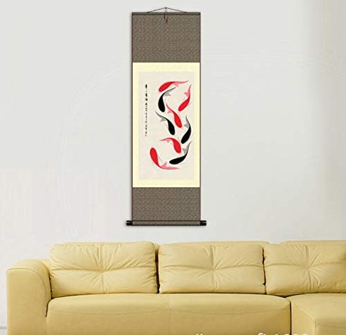 Grace Art Asian Wall Scroll, Fish