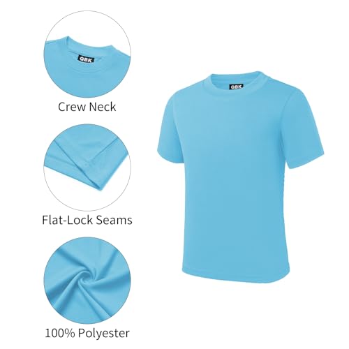 Image of QBK 2T to Youth Neon Shirt Kids UPF 50+ Dry Fit Athletic Short Sleeve Rash Guard T Shirts for Boys Girls Sports Undershirt