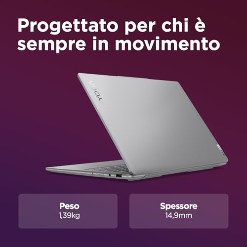 Yoga Slim 7 AI Notebook - Display OLED 14" WUXGA (1920x1200), Intel Core Ultra 7 155H, RAM 32 GB, SSD 1 TB, Grafica integrata Intel Arc, Windows 11 Home - Luna Grey - Notebook - Immagine 6