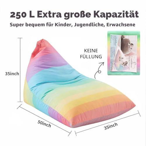 Nobildonna Sitzsack-Stuhlbezug für Kinder und Erwachsene, extra großer Sitzsack ohne Füllung...