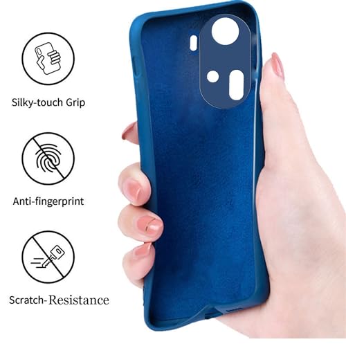 Image of A rtistque Liquid Silicone Back Cover Case for Oppo Reno 11 5G Shockproof TPU Soft Flexible with Camera Protection - Blue