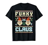 Photo Gallery funky claus cappello di babbo natale brutto natale abbinato divertente maglietta Photo Gallery funky claus cappello di babbo natale brutto natale abbinato divertente maglietta
