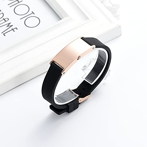 Imrsanl Cremation Bracelet for Ashes - Stainless Steel Urn Bracelet for Pet/Human Ashes - Genuine Leather Memorial Bangles Keepsake Ash Jewelry (Personalized)2