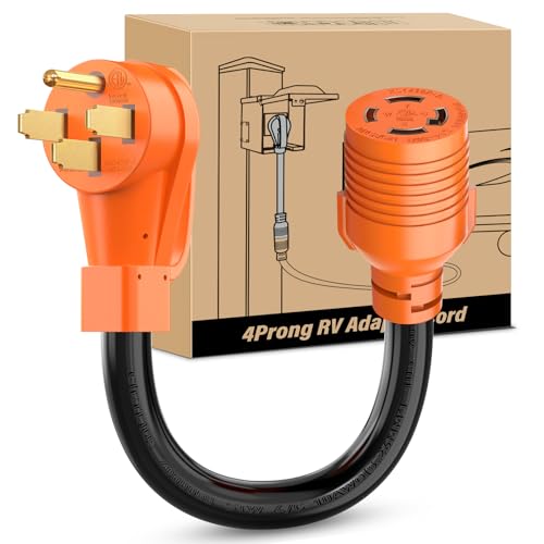 Image of Nilight NEMA 14-50P to L14-30R Generator Transfer Switch Adapter 240V /120V 50 Amp Male to 30 Amp Female Twist Lock 4 Prong Generator Plug Pure Copper Heavy Duty 10 AWG ETL Listed for Power Backup