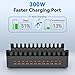 300W Charging Station for Multiple Devices, ALI SEA 24 Port USB C Fast Charging Station, Multi Device Charger Station Organizer Compatible with Cellphone, Tablet, Kindle, iPhone iPad and More