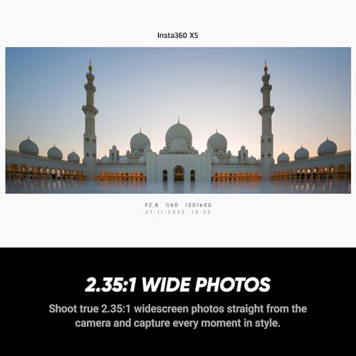 Image of Insta360 X5 Photography Grip Bundle Satin White - Waterproof 8K 360 Camera, Leading Low Light, Invisible Selfie Stick Effect, Rugged and Replaceable Lens, 3-Hour Battery, Built-in Wind Guard