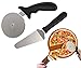 PENGQIMM Nóż do pizzy, nóż do pizzy, szufelka, nóż do pizzy z kółkiem ze stali nierdzewnej – antypoślizgowy silikonowy uchwyt do pizzy domowej pizzy, chleba, ciasta, ciasteczek