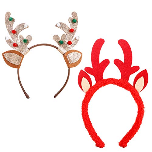 2-8 Pcs Halloween Headband & Christmas Headband, Halloween Pumpkin Spider Headbands, Christmas Reindeer Xmas Tree Hair Hoop, Party Supplies, Cosplay, Photo Booth(Fit All Size ) (L STYLE)