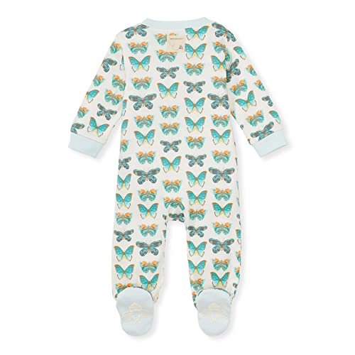 Image of Burt's Bees Baby unisex-baby Sleep & Play, Organic One-piece Romper-jumpsuit Pj, Zip Front Footed Pajama