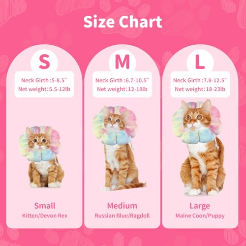 Image of Dog Cat Surgical Recovery Cone Dog Protective Collar, Pet Recovery E-Collar Soft Neck Cone to Stop Licking Wound for Cats & Kittens Small Dog After Surgery