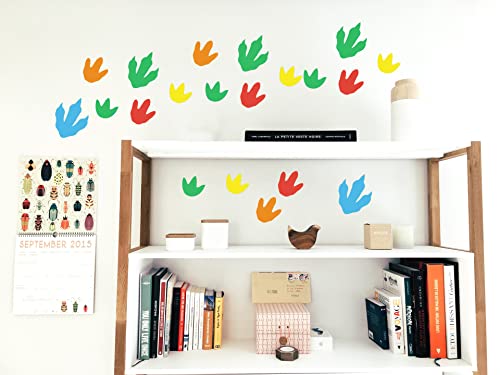 60 adhesivos vinilo huellas dinosaurio para pared niños miniatura 3