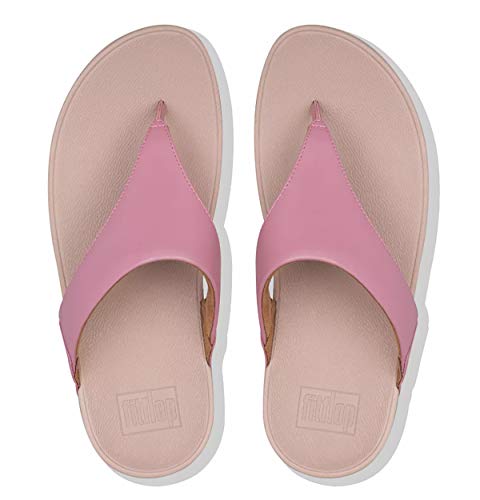 Image of FitFlop Women's Lulu Leather Toe-Post Sandal, Rose, 11