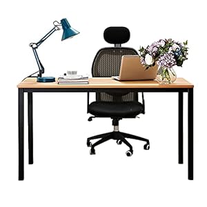 Need 55 inches Large Size Computer Desk, Student Writting Table, Simple Workstation for Home & Office Use, Teak Black