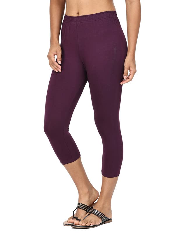 Image of Robinbosky Premium Stretchable Cotton Capri Legging for Women | Suitable for Formal wear & Casual wear | High-End Elastic Makes. The Leggings Squat Proof and Durable for Travel, Yoga, & Workout.