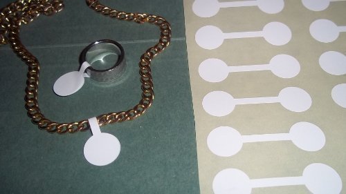 1000 White Circular Jewellery Price Labels/Price Stickers/Dumbell Shaped Labels